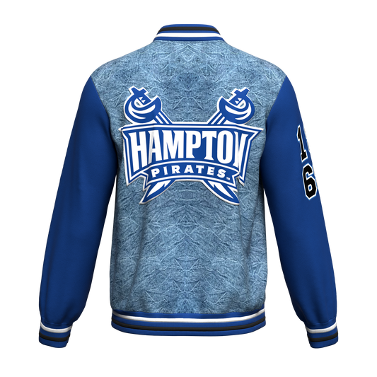 Hampton University™ Denim Letterman Varsity Jacket