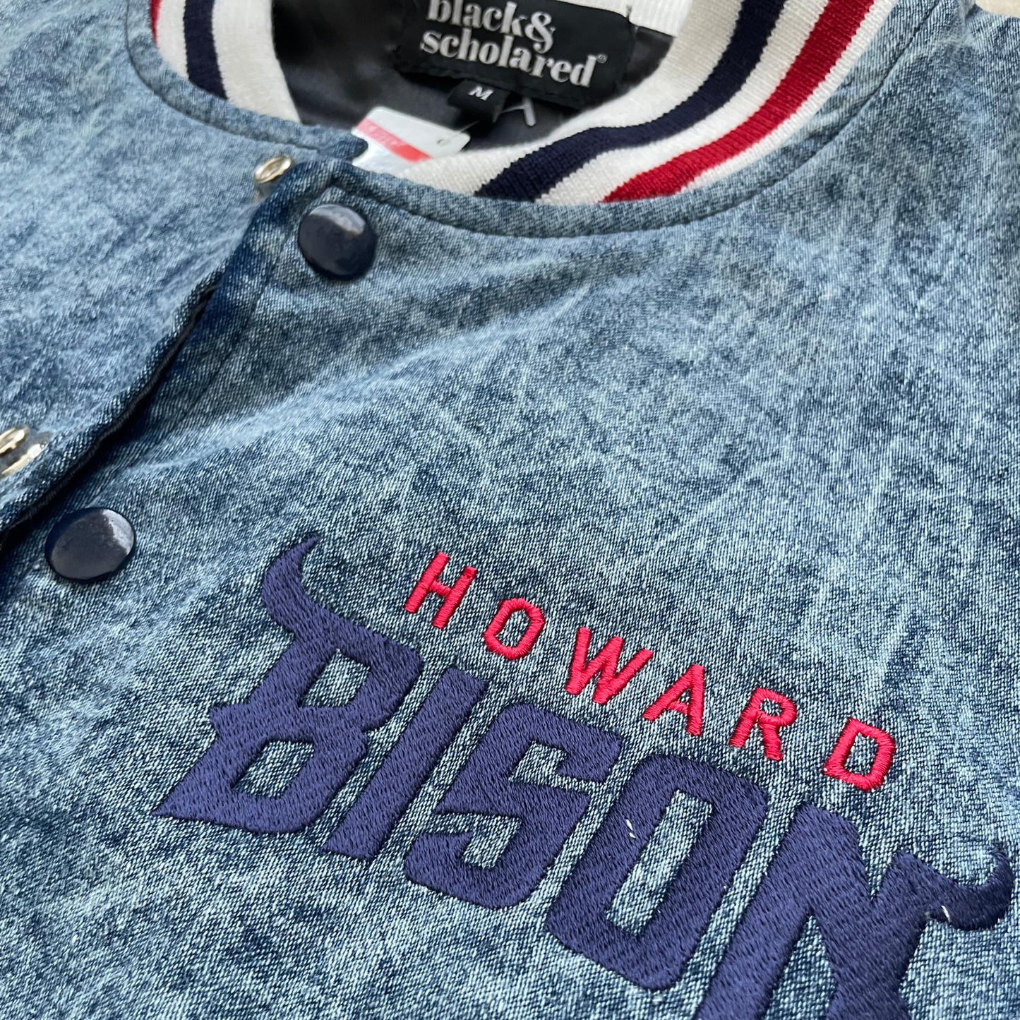 Howard University™ Denim Letterman Varsity Jacket